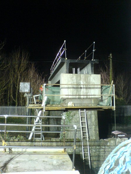 Night time possession was required to repair structural cracks, using cintec stitching anchors, at Balbriggan, Co. Dublin, Ireland