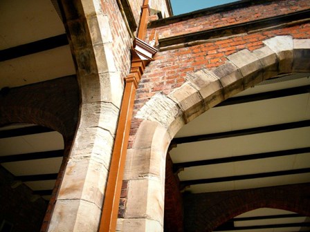 Masonry arch cracking, and in need of structural repairs by Cintec anchors at QUB, Co. Antrim, Northern Ireland