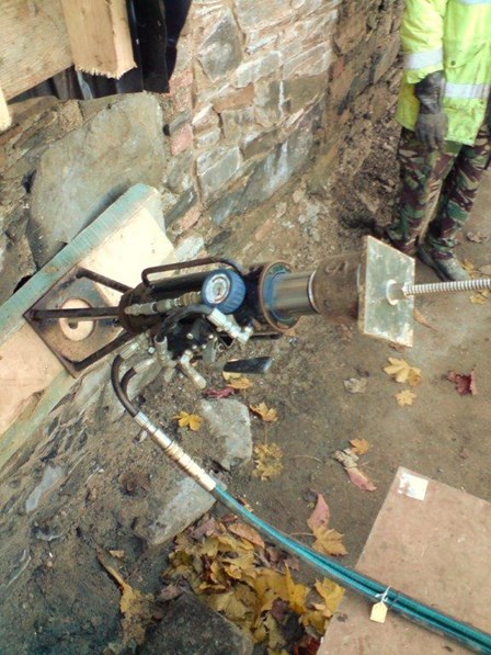 Installation and testing of the Duckbill anchor at St Malachys Wall, Bangor, Co. Down, NI