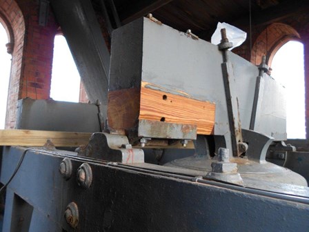 The wet rot has been removed, and reclaimed pitch pine has been spliced and bonded onto the existing timbers, at The Guildhall, Londonderry, NI