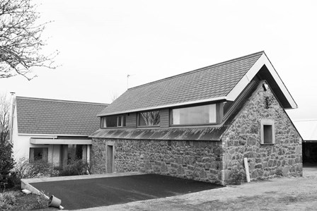 Refurbished barn and new build house & basement; cavity drain basement waterproofing at Portrush, Co. Antrim, Northern Ireland, NI