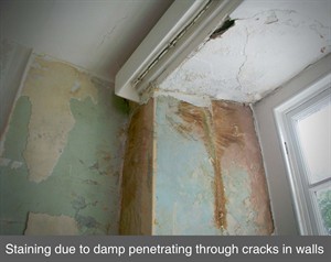 001 penetrating damp stain window lintel failure crack in wall co antrim belfast armagh northern ireland NI
