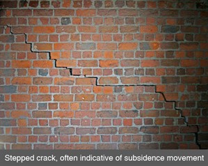 001 stepped crack in brickwork settlement movement subsidence underpinning belfast dublin armagh northern ireland NI