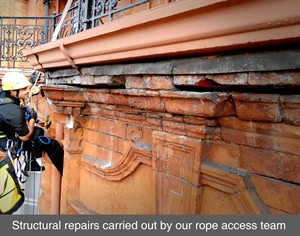 rope access IRATA masonry cracks structural repairs survey london england belfast northern ireland dublin scotland