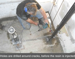 001a lift pit tanking resin crack injection repair leak sealing bangor co down northern ireland NI