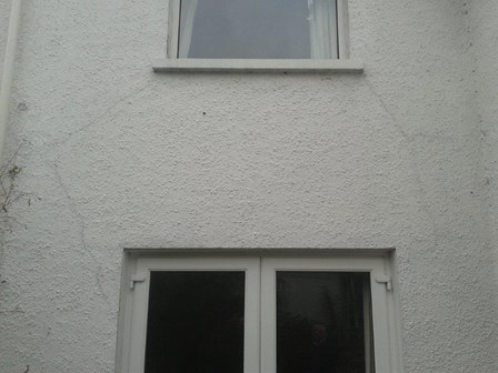 Cracks in the external walls are visible in this house on Barnetts Rd, Belfast