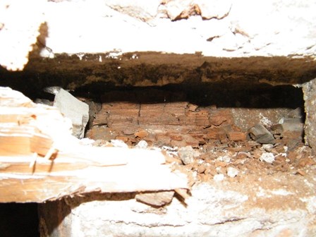 Dry Rot, Londonderry.  Embedded joists were found to have dry rot, NI
